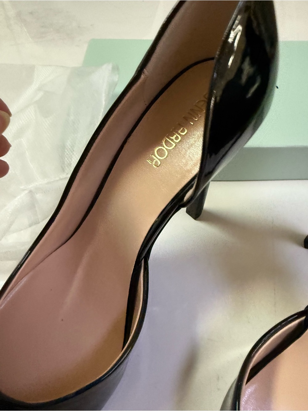 Jenn Ardor Black Patent D'Orsay Stiletto Pumps Size 9M - Picture 2 of 8